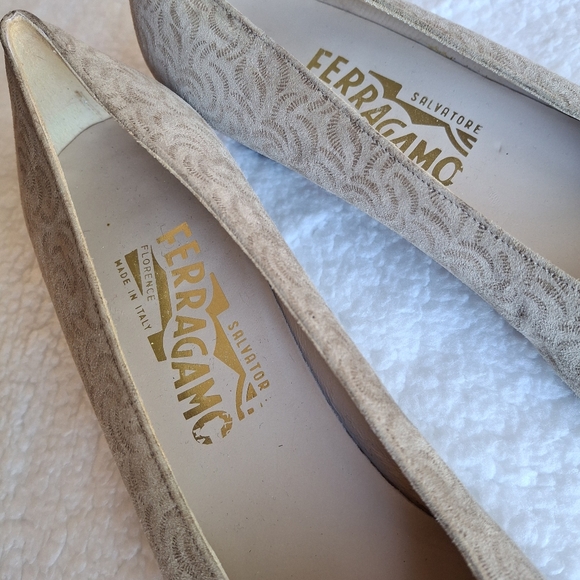 Salvatore Ferragamo 8.5 8½aaaa Slender Almond Toe slip on Heel NEW - Picture 7 of 11